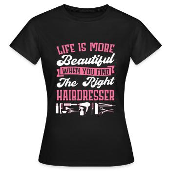 Coiffeur Coiffeur Coiffure Coiffure Coiffure Coiffure - T-shirt Femme - noir - Devant - AI Model Female 172 dark (172cm)