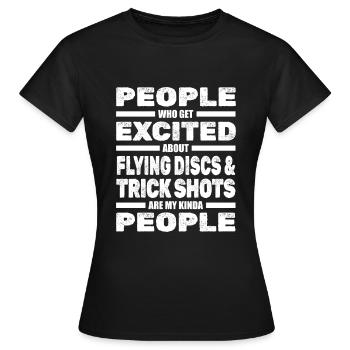 Frisbee - Women's T-Shirt - black - Front - AI Model Female 172 dark (172cm)
