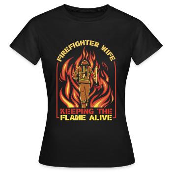 Pompier volontaire Pompier - T-shirt Femme - noir - Devant - AI Model Female 172 dark (172cm)
