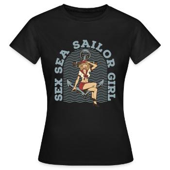 Seglen Segelboot Segler - Frauen T-Shirt - Schwarz - Vorne - AI Model Female 172 dark (172cm)
