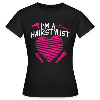 Coiffeur Coiffeur Coiffure Coiffure Coiffure Coiffure - T-shirt Femme - noir - Devant - AI Model Female 172 dark (172cm)