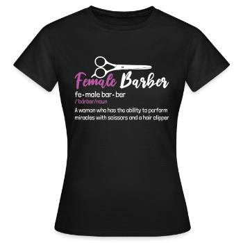 Coiffeur Coiffeur Coiffure Coiffure Coiffure Coiffure - T-shirt Femme - noir - Devant - AI Model Female 172 dark (172cm)