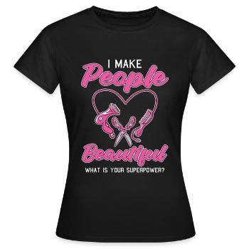 Coiffeur Coiffeur Coiffure Coiffure Coiffure Coiffure - T-shirt Femme - noir - Devant - AI Model Female 172 dark (172cm)