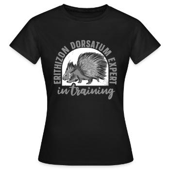 Stachelschwein - Frauen T-Shirt - Schwarz - Vorne - AI Model Female 172 dark (172cm)
