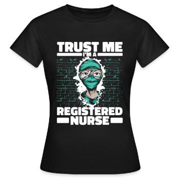 Infirmier - T-shirt Femme - noir - Devant - AI Model Female 172 dark (172cm)