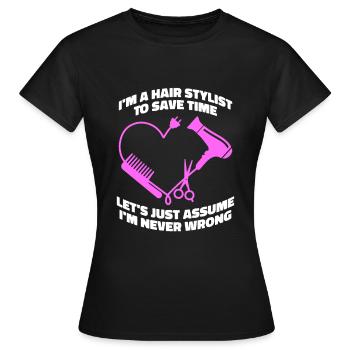 Coiffeur Coiffeur Coiffure Coiffure Coiffure Coiffure - T-shirt Femme - noir - Devant - AI Model Female 172 dark (172cm)