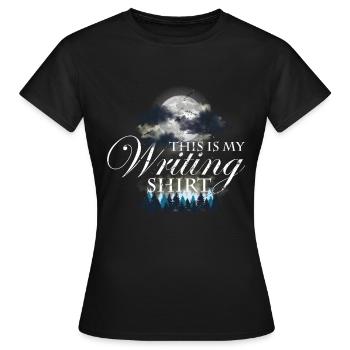 This is my writing shirt writer writer - Women's T-Shirt - black - Front - AI Model Female 172 dark (172cm)