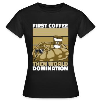 Boa Constrictor Schlange Kaffee Sonnenbrille - Frauen T-Shirt - Schwarz - Vorne - AI Model Female 172 dark (172cm)