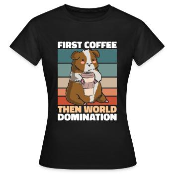 Guinea pig guinea pig coffee - Women's T-Shirt - black - Front - AI Model Female 172 dark (172cm)