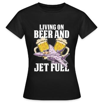 Mécanicien d’avion Jet de bière - T-shirt Femme - noir - Devant - AI Model Female 172 dark (172cm)