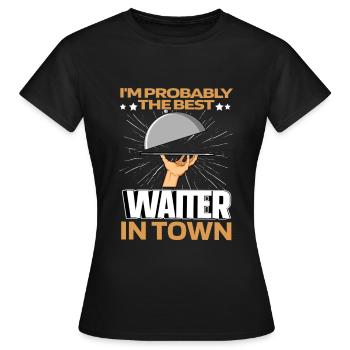 Serveur Serveuse Lustig - T-shirt Femme - noir - Devant - AI Model Female 172 dark (172cm)