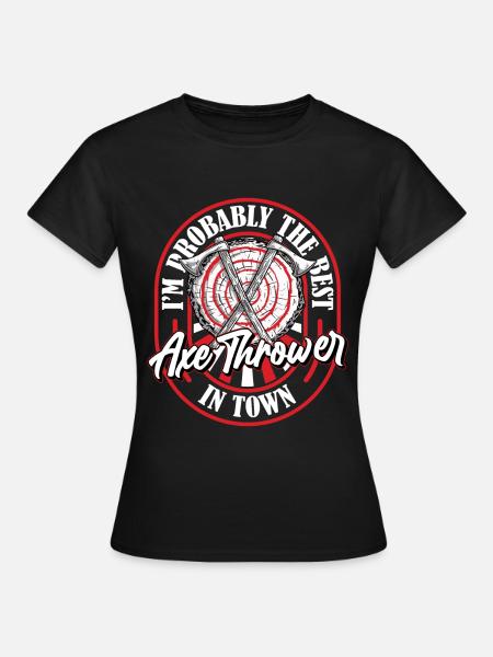 Axtwerfen Axtwerfer Ziel - Frauen T-Shirt - Schwarz