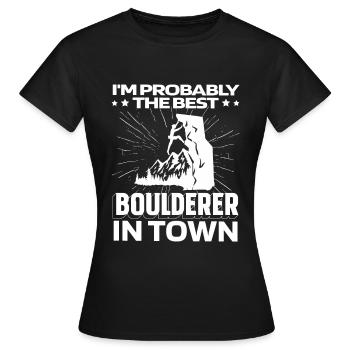 Bloc Bloc Drôle - T-shirt Femme - noir - Devant - AI Model Female 172 dark (172cm)