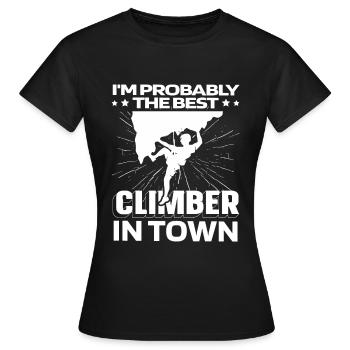 Grimpeur grimpeur drôle - T-shirt Femme - noir - Devant - AI Model Female 172 dark (172cm)