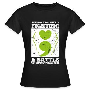 Mental Health Depression Motivation Angst Traum - Frauen T-Shirt - Schwarz - Vorne - AI Model Female 172 dark (172cm)