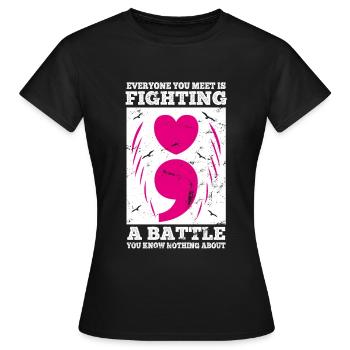 Mental Health Depression Motivation Angst Traum - Frauen T-Shirt - Schwarz - Vorne - AI Model Female 172 dark (172cm)