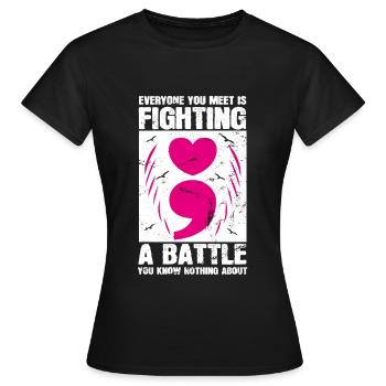 Mental Health Depression Motivation Angst Traum - Frauen T-Shirt - Schwarz - Vorne - AI Model Female 172 dark (172cm)