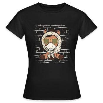 Sport équestre équestre - T-shirt Femme - noir - Devant - AI Model Female 172 dark (172cm)