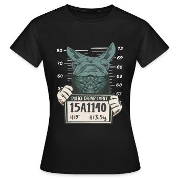 Muli Esel Fahndungsfoto Der Polizei - Frauen T-Shirt - Schwarz - Vorne - AI Model Female 172 dark (172cm)