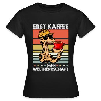 Boa Constrictor Schlange Sonnenbrille Kaffee - Frauen T-Shirt - Schwarz - Vorne - AI Model Female 172 dark (172cm)