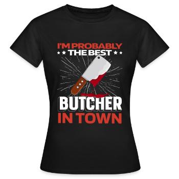 Fleischer Metzger Schlachter - Frauen T-Shirt - Schwarz - Vorne - AI Model Female 172 dark (172cm)
