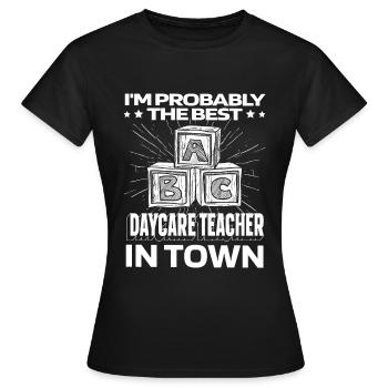 Enseignante maternelle Assistante maternelle Lustig - T-shirt Femme - noir - Devant - AI Model Female 172 dark (172cm)