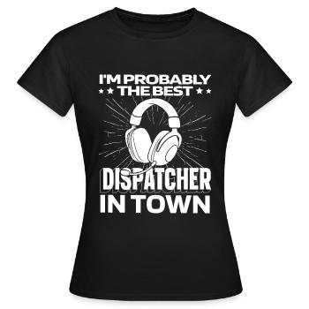 Casque d’opération du centre de contrôle des appels d’urgence - T-shirt Femme - noir - Devant - AI Model Female 172 dark (172cm)