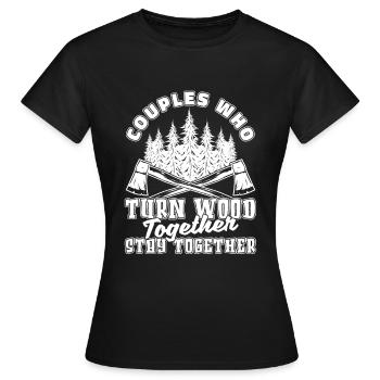Paire de tourneurs sur bois - T-shirt Femme - noir - Devant - AI Model Female 172 dark (172cm)