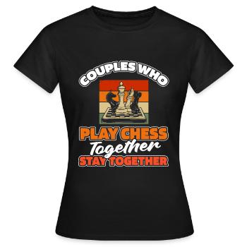Paire d’échecs - T-shirt Femme - noir - Devant - AI Model Female 172 dark (172cm)
