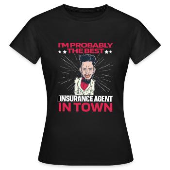 Conseiller en assurance Courtier d’assurance Lustig - T-shirt Femme - noir - Devant - AI Model Female 172 dark (172cm)