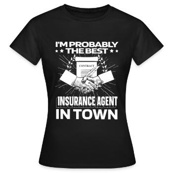 Conseiller en assurance Courtier d’assurance Lustig - T-shirt Femme - noir - Devant - AI Model Female 172 dark (172cm)