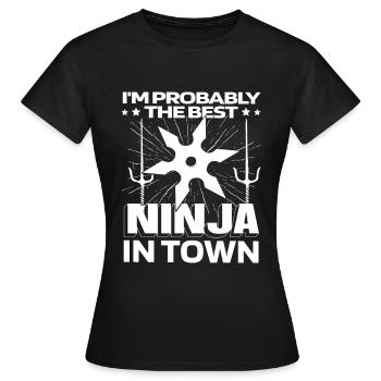 Ninja Ninja Stern - Frauen T-Shirt - Schwarz - Vorne - AI Model Female 172 dark (172cm)