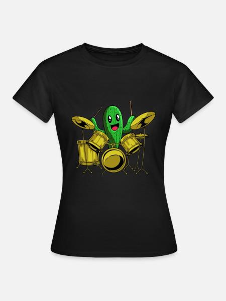 Batterie Batteur Batteur Cactus - T-shirt Femme - noir