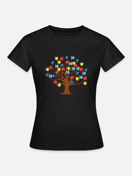 Puzzle autiste autiste - T-shirt Femme - noir