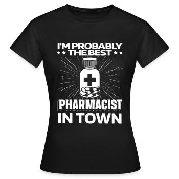 Pharmacie Pharmacien Médicaments - T-shirt Femme - noir - Devant - AI Model Female 172 dark (172cm)