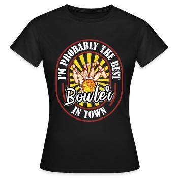Bowling Bowlen Bowler Witzig - Frauen T-Shirt - Schwarz - Vorne - AI Model Female 172 dark (172cm)