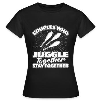 Jonglieren Jongleur Paar - Frauen T-Shirt - Schwarz - Vorne - AI Model Female 172 dark (172cm)