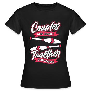 Jonglieren Jongleur Paar - Frauen T-Shirt - Schwarz - Vorne - AI Model Female 172 dark (172cm)