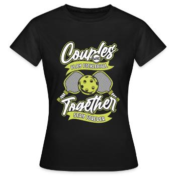 Pickleball pair - Women's T-Shirt - black - Front - AI Model Female 172 dark (172cm)