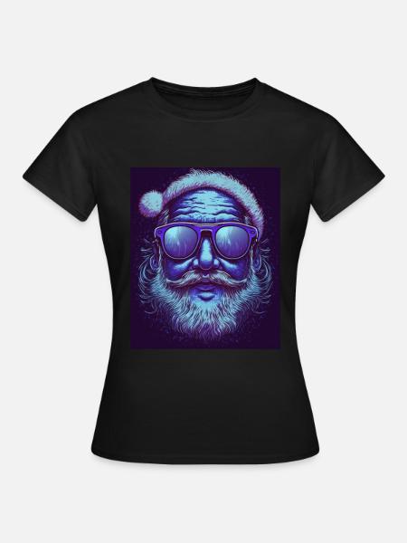 Weihnachten Neon Abstrakt Sonnenbrille Kosmisch - Dame-T-shirt - sort