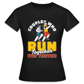 Runner Jogger Runner Running Couple - Women's T-Shirt - black - Front - AI Model Female 172 dark (172cm)