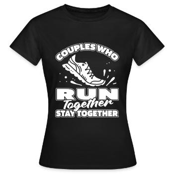 Runner Jogger Runner Running Couple - Women's T-Shirt - black - Front - AI Model Female 172 dark (172cm)