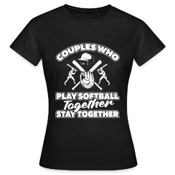 Softball Pair - Women's T-Shirt - black - Front - AI Model Female 172 dark (172cm)