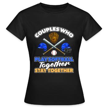 Softball Pair - Women's T-Shirt - black - Front - AI Model Female 172 dark (172cm)