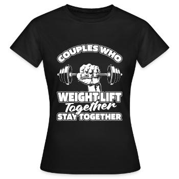 Paire d’haltérophilie - T-shirt Femme - noir - Devant - AI Model Female 172 dark (172cm)