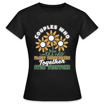 Paire de tournesols - T-shirt Femme - noir - Devant - AI Model Female 172 dark (172cm)