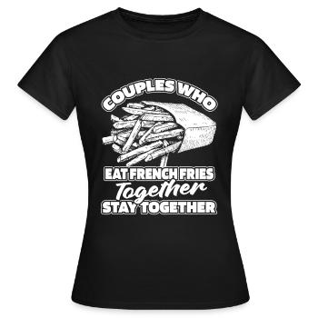 French fries fries pair - Women's T-Shirt - black - Front - AI Model Female 172 dark (172cm)