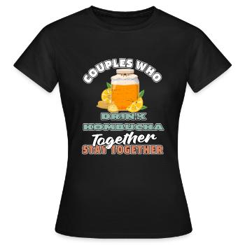 Kombucha pair - Women's T-Shirt - black - Front - AI Model Female 172 dark (172cm)
