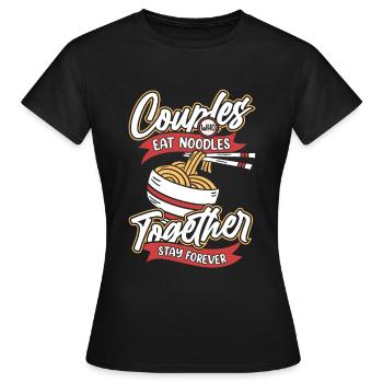 Couple de nouilles - T-shirt Femme - noir - Devant - AI Model Female 172 dark (172cm)