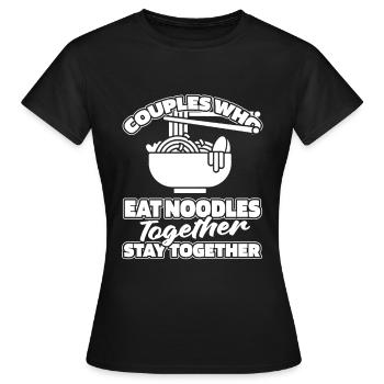 Couple de nouilles - T-shirt Femme - noir - Devant - AI Model Female 172 dark (172cm)